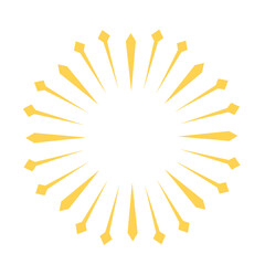 Yellow radial sunburst icon vector illustration