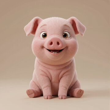 Cute Baby Pig &ndash; Adorable 3D Cartoon Piglet Character