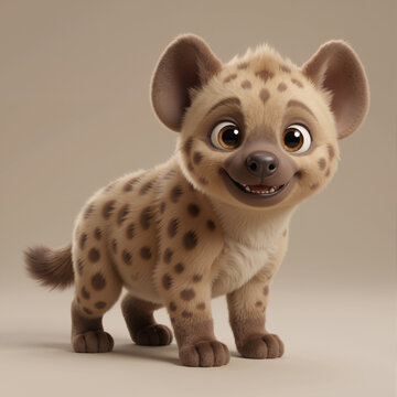Cute Baby Hyena &ndash; Adorable 3D Cartoon Animal Character