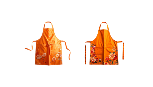Colorful aprons on a white background