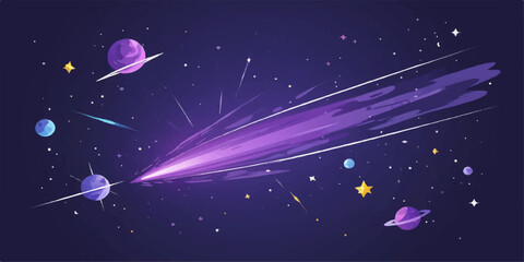 Abstract blue light galaxy illustration of the dark night sky cosmos with bright stars and nebula