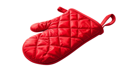 Heat-resistant gloves kitchen utensils on white background