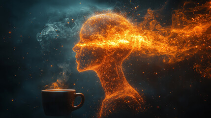Thoughts flow like fire and smoke over a cup of coffee