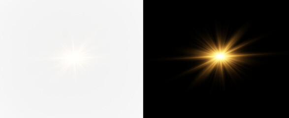 Sun, light, sunshine, sunlight, flare with shine ray glow in PNG format, perfect overlay for transparent PNG