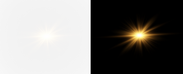 Sun, light, sunshine, sunlight, flare with shine ray glow in PNG format, perfect overlay for transparent PNG