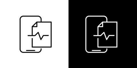 Mobile Healthcare Report Icon Monitoring Health Data via Smartphone, Digital Health Analytics