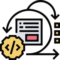 Abstract geometric composition with bold colors and clean lines