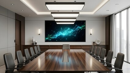 Modern Conference Room with Elegant Design and Abstract Art