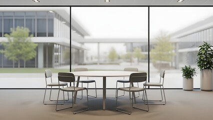 Modern Conference Room with Minimalist Design and Natural Light