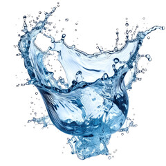 Dynamic water splash with detailed textures and fluid motion on black