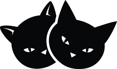 Black cats silhouette vector isolated on white background