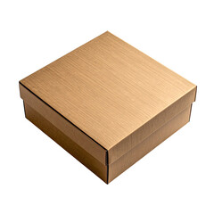 Simple, minimalist square brown box