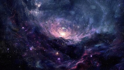 Fototapeta premium Mystical cosmic galaxy: stunning swirls of colorful stars and interstellar clouds