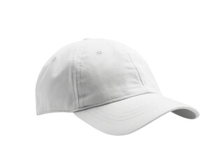 Fototapeta premium Plain white baseball cap isolated on a black background for design mockups