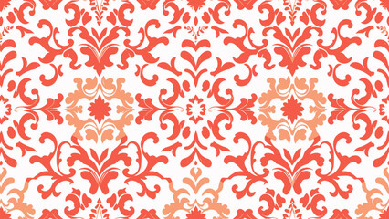 seamless pattern with red damask