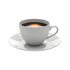 Obraz premium White coffee cup with saucer isolated on transparent background