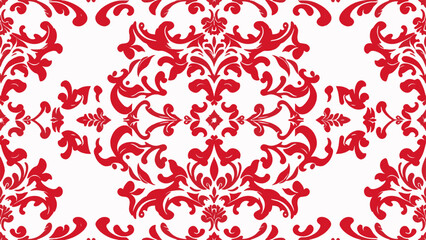 Red damask ornament. background design vector illustration