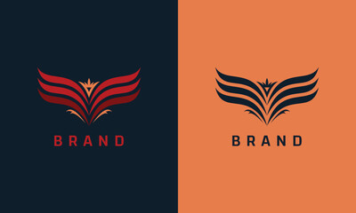 A bold winged emblem featuring extended curved feathers and a centered star for a dynamic, heroic look. Ideal for sports, aviation, security, military-inspired branding, achievement badges, or premium