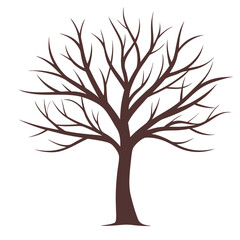 Obraz premium Vector tree silhouette with leaves, isolated illustration of a plant branch, perfect for autumn or spring nature design