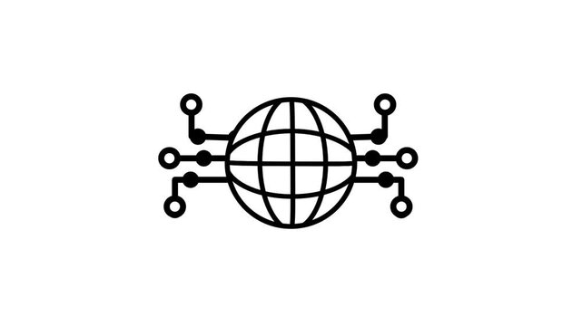 Illustrates a globe encircled by expanding digital nodes representing broad technological growth driving stronger interconnected communication across global systems.