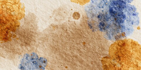 Colorful watercolor splashes on textured paper
