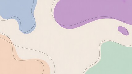Pastel abstract fluid shapes minimal design Vector