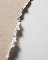 Abstract torn paper texture in beige and white colors