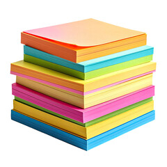 Stack of colorful paper pads. Office supplies