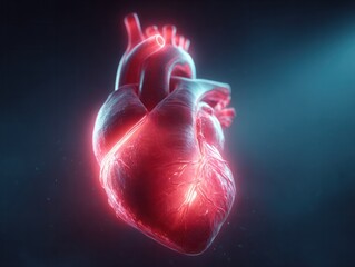 Medical heart anatomy human body digital illustration scientific environment close-up view concept of health