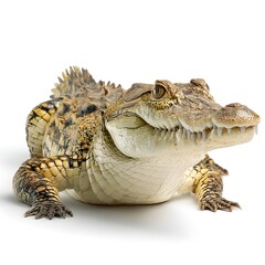 Baby crocodile or alligator on a white background studio shot