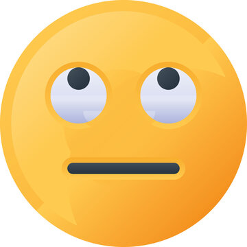 Yellow Emoji Face With Rolling Eyes And Flat Mouth Expressing Boredom Or Disbelief On A Transparent Background