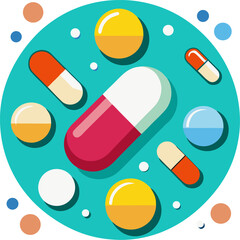 vector illustration of pills