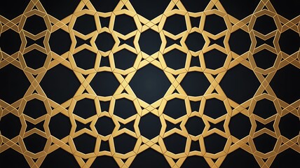 Golden arabic geometric pattern background design Vector