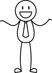 Stick figure character businessman