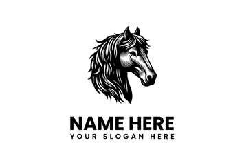 Elegant Horse Head Vector Logo Illustration for Equestrian Branding