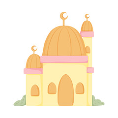 Yellow Mosque with Domes