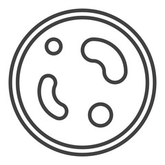 Bacteria on a Petri dish vector Chemistry outline icon or symbol