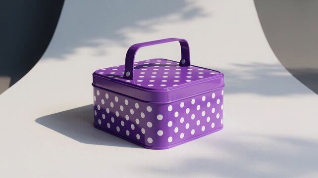 Charming purple polka dot box adds a touch of whimsy to any space perfect for gifts