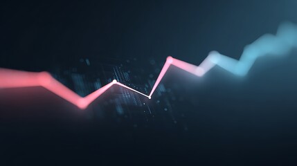 Stock market glowing line chart futuristic finance screen