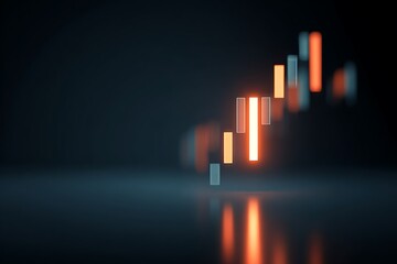 Stock trading glowing futuristic candlestick chart luminous finance