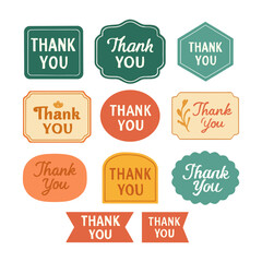 Vector Thankyou Label Set Of Minimal Illustration Stickers And Badges For Social Media Posts And Online Shops