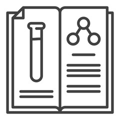 Chemistry Book with Test Tube vector Science Education icon or sign in thin line style
