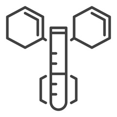 Test Tube and hexagonal molecular formula vector Science icon or sign in thin line style