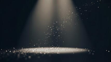 Spotlight illuminates sparkling glitter dust Vector