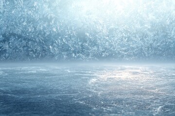 Fototapeta premium Frozen window pane showing intricate frost patterns