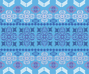 seamless damask pattern in blue shade 