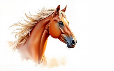 a beautiful, graceful horse. the symbol of the new year 2026. winter holidays. watercolor drawing.  artificial intelligence generator, AI, neural network image. background for the design