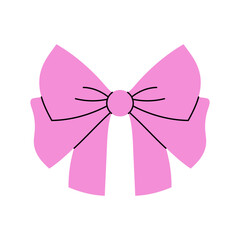 Pastel pink decorative bow with rounded soft loops for gifts, packaging, crafts and celebration designs.