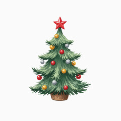 christmas tree isolated on white