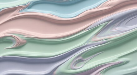 Obraz premium Abstract Pastel Paint Swirls Background Design Texture with Liquid Effect Gentle Artistic Curves and Blended Colors for Creative Projects